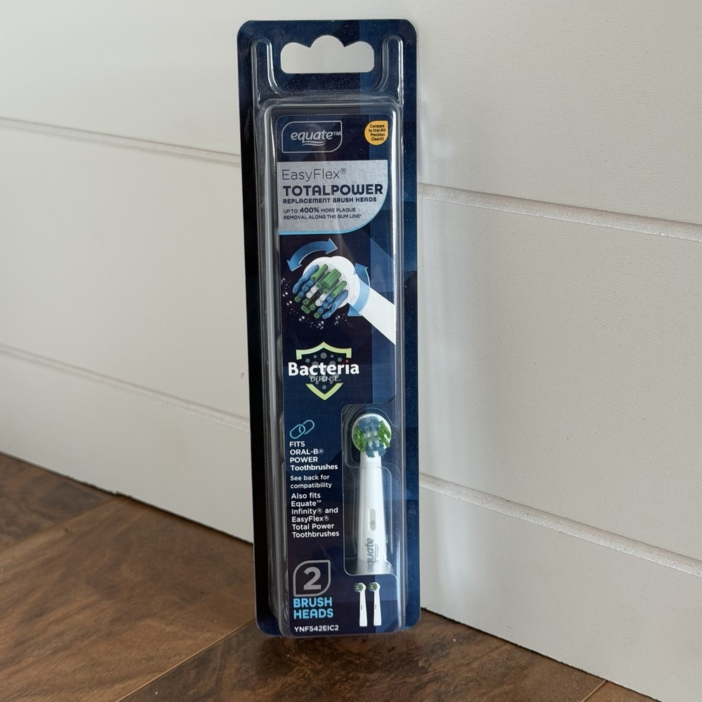 Equate Easy Flex Flossing Bacteria Defense Replacement Brush Heads 2 CT